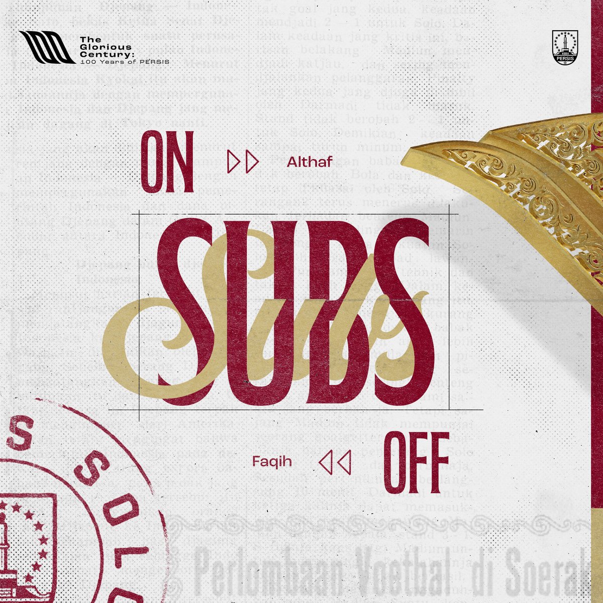 persisofficial's tweet image. Althaf masuk menggantikan Faqih. Game on!

#TheGloriousCentury
#PERSISPSS