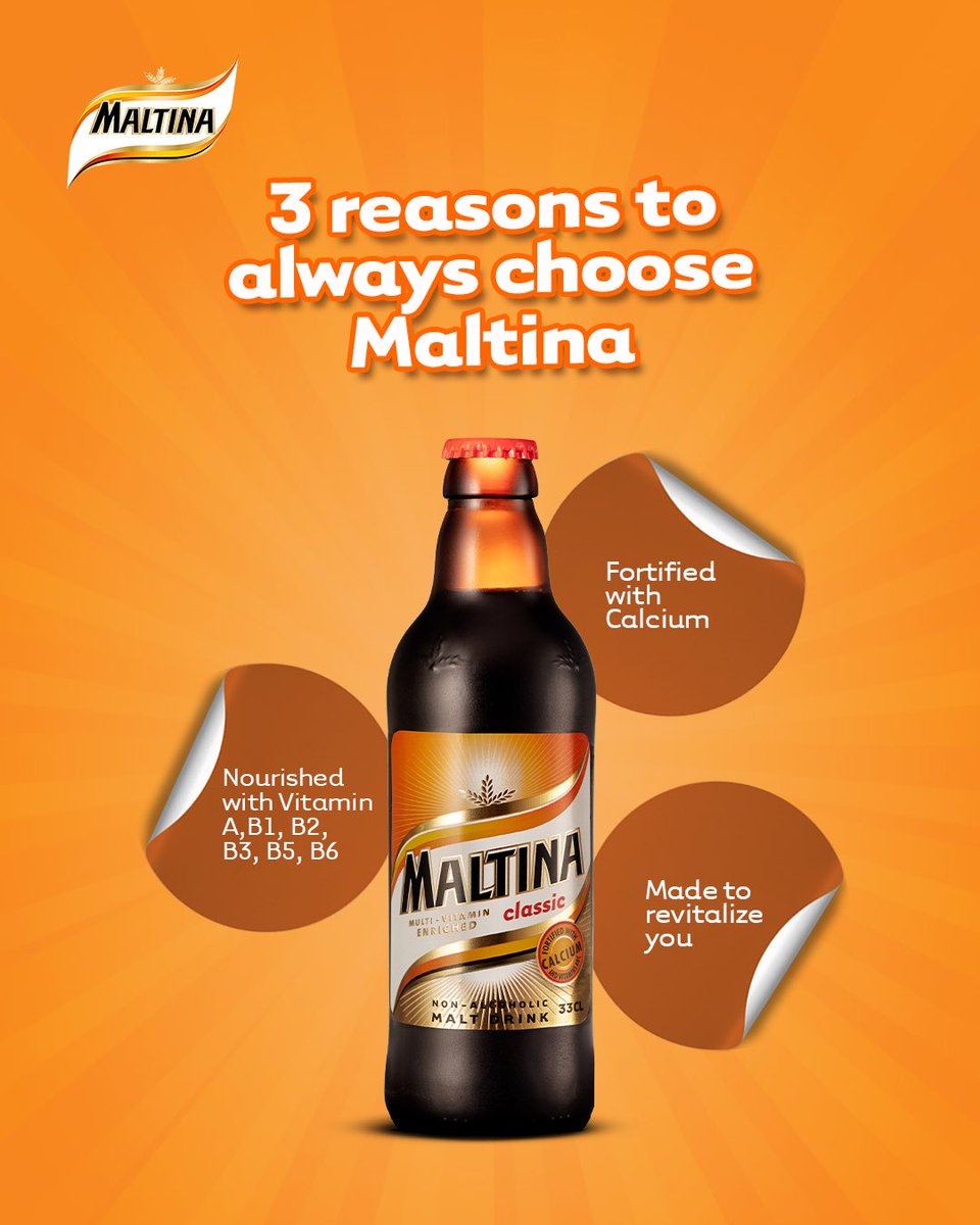 Here is to let you know Maltina offers  a wholesome choice of nourishment. 

Grab a bottle today!.

#Maltina 
#ShareHappiness