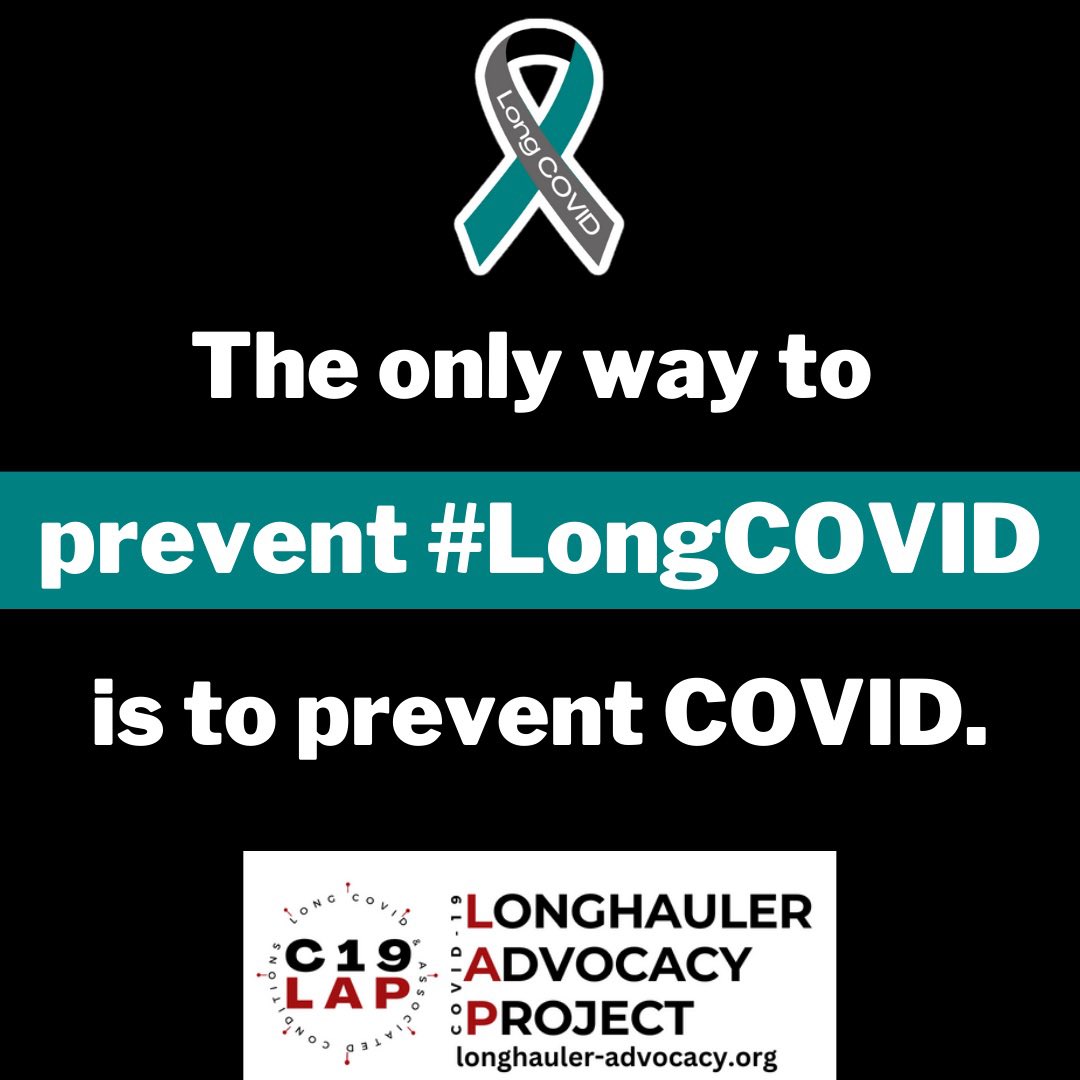 The only way to #preventlongcovid is to prevent #Covid. How do you prevent #infection?

#C19LAP #Longhauler #IACC #InfectionAssociatedChronicIllness #medx #medtwitter #COVID #disability