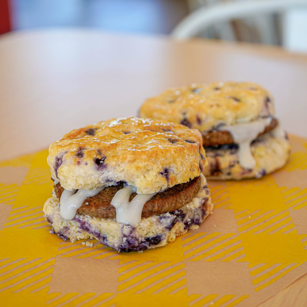Bojangles's tweet photo. Do we ship the Sausage Bo-Berry Biscuit? 👀 https://t.co/PYanUoeBXd