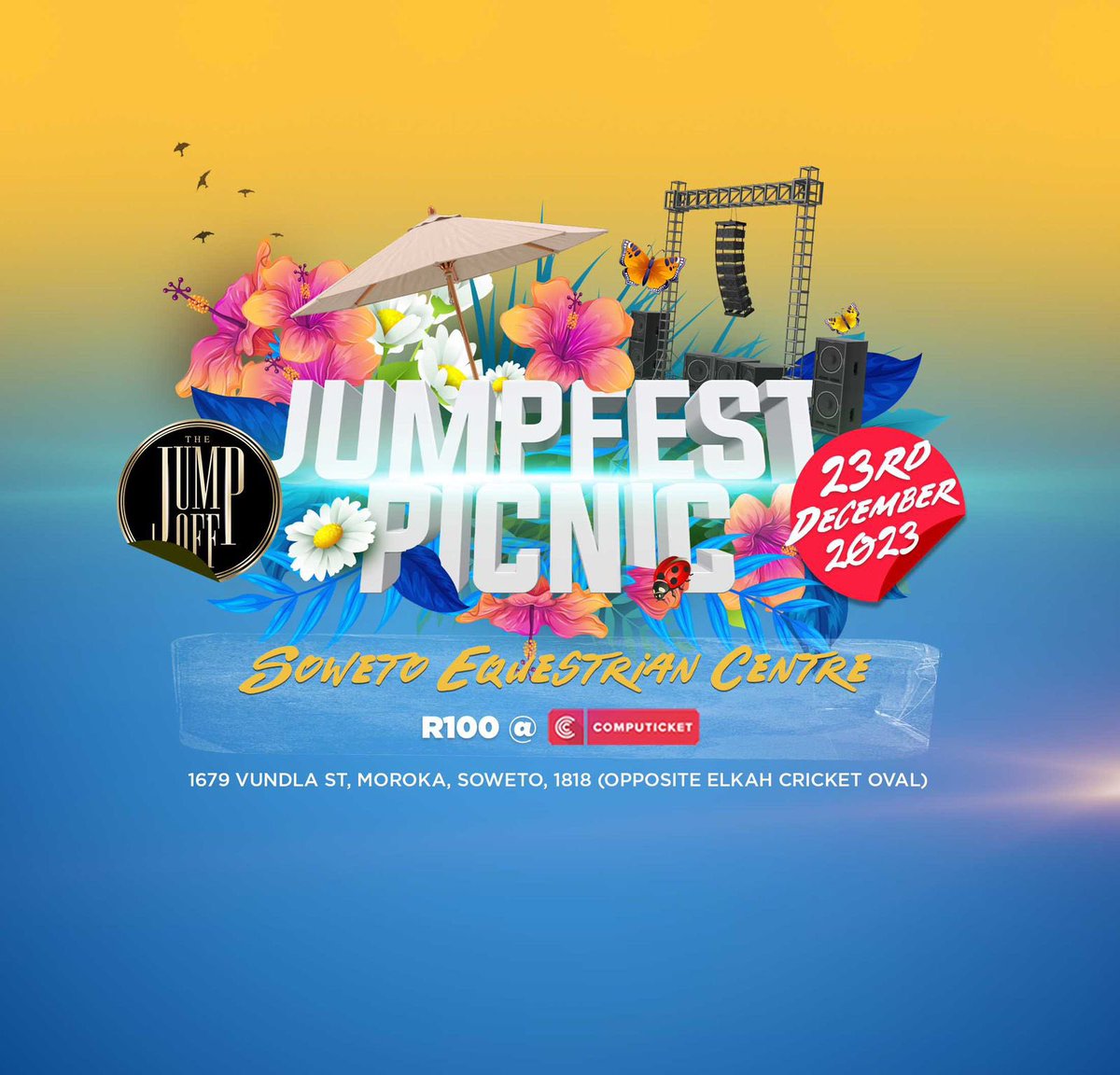 RESET ❗️

<a href="/TheJumpOffTJO/">TJO_Apparel</a>  💯

I am super excited to be Jamming at The JUMP OFF 🕺🏼 🎵 

📍 Soweto Equestrian Centre - Enos Mafokate Equestrian Club ( 1679 vundla Street, Moroka Soweto ) 

🗓️ 23.12.2023