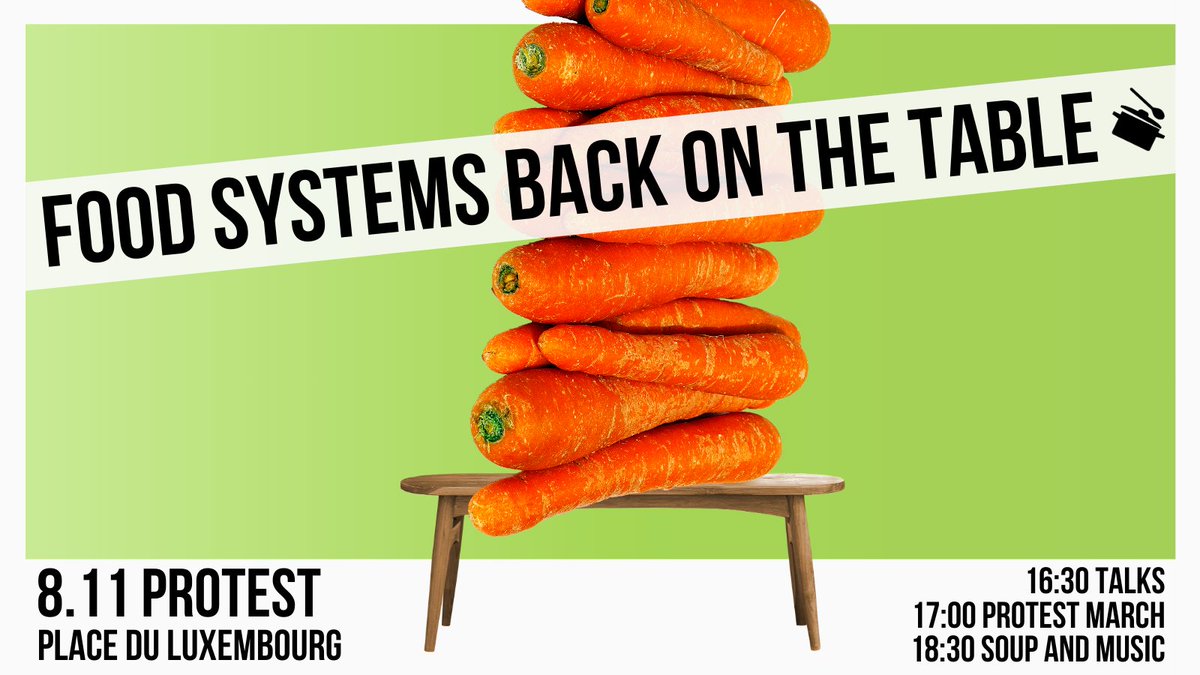 Join @GFGFActionDays in front of the European Parliament from 4:30 to remind decision-makers that we can't eat promises! Demands collected from citizens across the EU will be shared with MEPs as part of the continued call for a #SustainableFoodSystemsLaw 📢 #GoodFood4EU