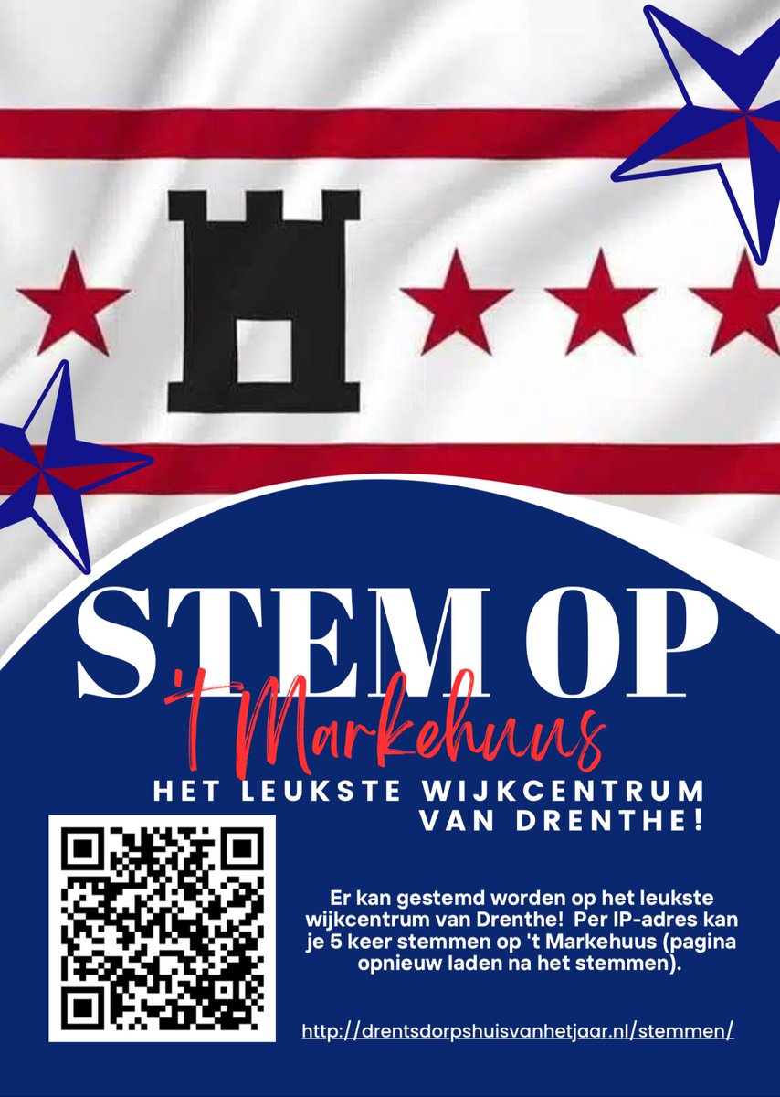 ‘t Markehuus in de wijk Peelo / Assen is met 5 andere dorpshuizen uit Drenthe genomineerd voor leukste drents dorpshuis van het jaar 2023 (zie ook <a href="/RTVDrenthe/">RTV Drenthe</a>). #hardwerken #trots #50000bezoekers U kunt uw stem op ons uitbrengen. (5x per IP; pag opnieuw laden) Delen is gewenst ❤️