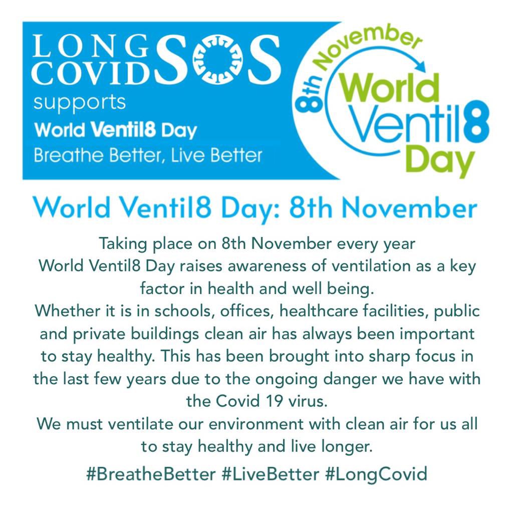 Long Covid SOS on X: 🌬️Today is World Ventil8 Day 🌬️ Let's spread the  message - clean air is essential for 🌬️ good health 🌬️ reducing airborne  pathogens 🌬️ eliminating pollution Spread