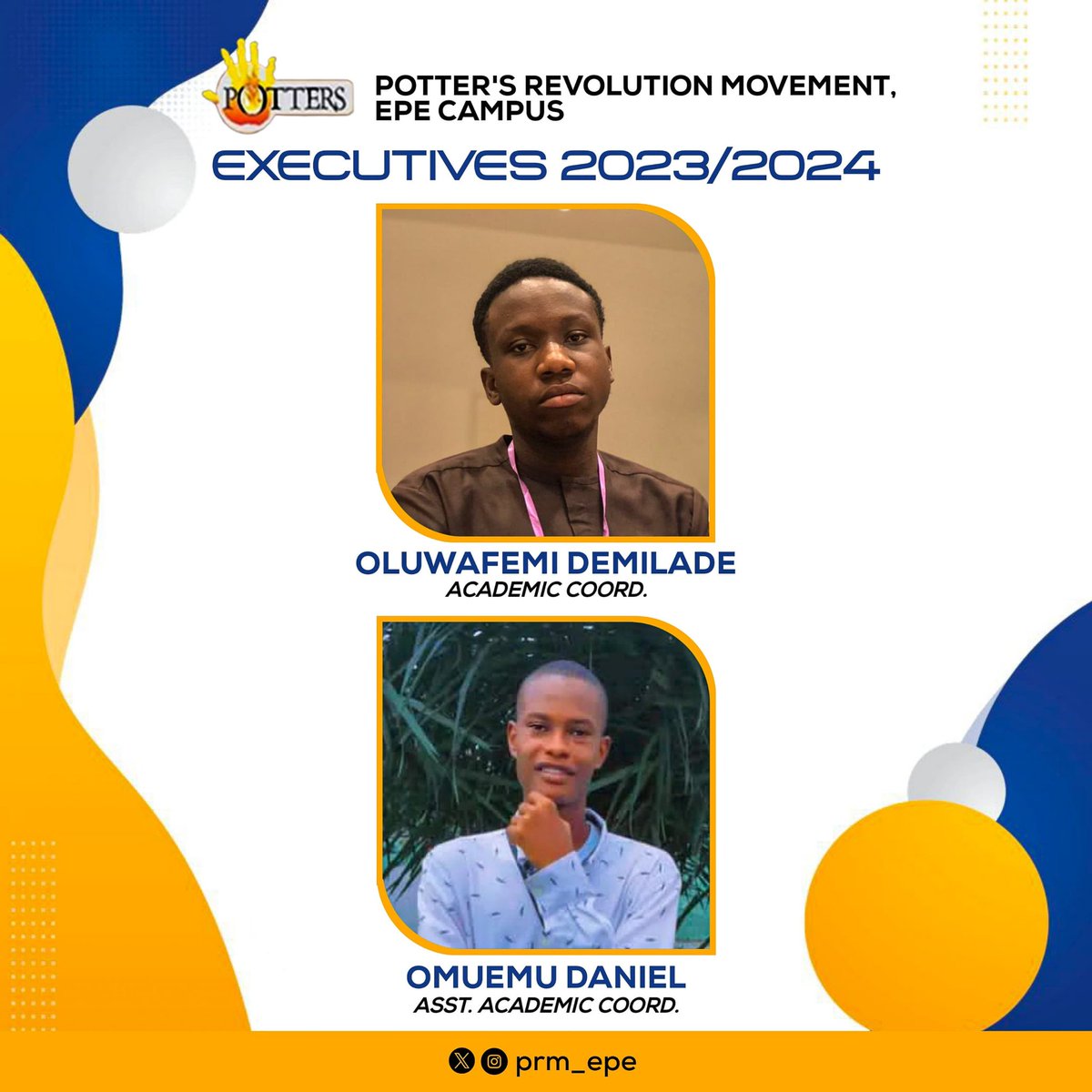 prm_epe's tweet photo. Welcome the excutives for 2023/2024
Get to know them better. 🙂
#Prmlasu #Prmepe #christiancontent https://t.co/vjTXqK1iHp