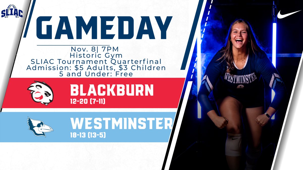 WC_BlueJays's tweet photo. 🏐It’s GAMEDAY!!!🏐
SLIAC Tournament Quarterfinal
📍 Fulton, Mo
🆚Blackburn College
⌚️7:00 pm
📺https://t.co/yJ0oY2oe4h
📊https://t.co/njG8YcEoUQ https://t.co/d3eL7B1yOb