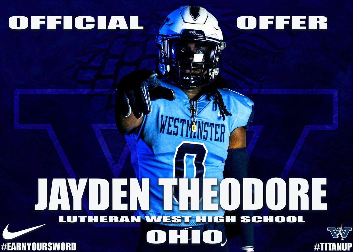 Jayden Theodore ๐ญ๐น (@jaydentheodore2) on Twitter photo After a great conversation with <a href="/coachtylance/">Ty Lance</a> I'm bless to receive an offer <a href="/WCtitansFB/">Westminster Football</a>. Can't wait to meet y'all. <a href="/Coach_Parrella/">John Parrella</a> <a href="/CoachKriegs/">Dave Krieger</a> <a href="/CoachGassman/">Nick Gassman</a> <a href="/fbCoachBill/">Bill Mclaughlin</a> <a href="/BOTMWCombine/">BestOfTheMidwest</a> <a href="/CoachJeanSG/">Coach Jean / Maroons AC Academy</a> After a great conversation with <a href="/coachtylance/">Ty Lance</a> I'm bless to receive an offer <a href="/WCtitansFB/">Westminster Football</a>. Can't wait to meet y'all. <a href="/Coach_Parrella/">John Parrella</a> <a href="/CoachKriegs/">Dave Krieger</a> <a href="/CoachGassman/">Nick Gassman</a> <a href="/fbCoachBill/">Bill Mclaughlin</a> <a href="/BOTMWCombine/">BestOfTheMidwest</a> <a href="/CoachJeanSG/">Coach Jean / Maroons AC Academy</a>