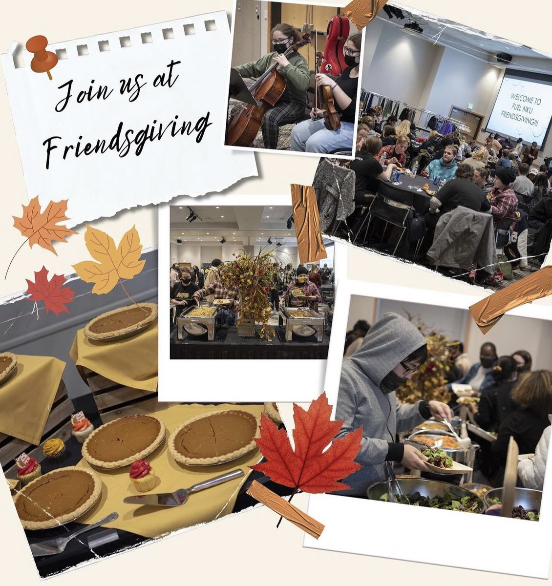 Get ready for the ultimate Friendsgiving with FUEL NKU🦃🍁

Join us for a night of great food, even better friends, and unforgettable memories. Save the date and come hungry!

The RSVP link is in our bio!