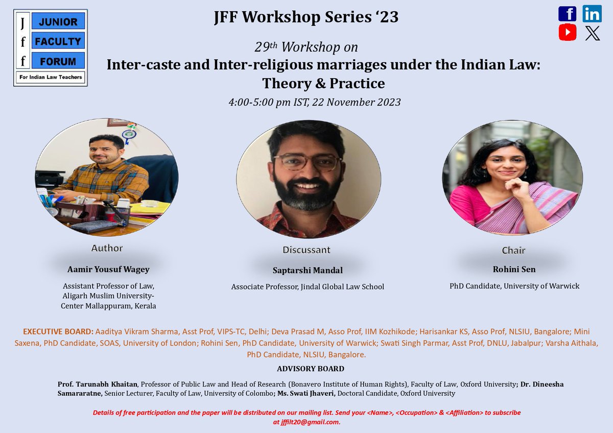 Junior Faculty Forum for South Asian Law Teachers tweet media