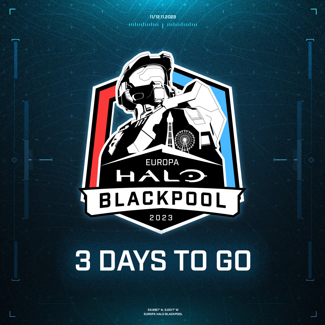 It's almost time Spartans, <a href="/EuropaHalo/">Europa Halo 🇪🇺</a> Blackpool 2023 kicks off in 3 DAYS! 

Looking forward to seeing you all <a href="/WGBpl/">Winter Gardens BPL</a>!