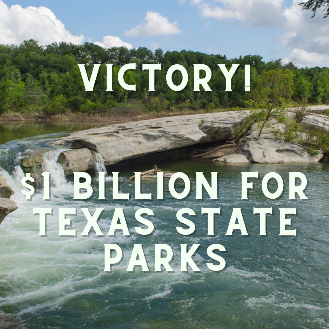 EnvironmentTex's tweet photo. Proposition 14 passed with 77% of the vote - thank you Texas! This is the biggest investment in nature in Texas history. @TPWDparks now has $1 billion to buy land for new state parks. This is a huge win for outdoor recreation, wildlife, and our waterways- we are thrilled! #txlege https://t.co/fbQA9fZbqq