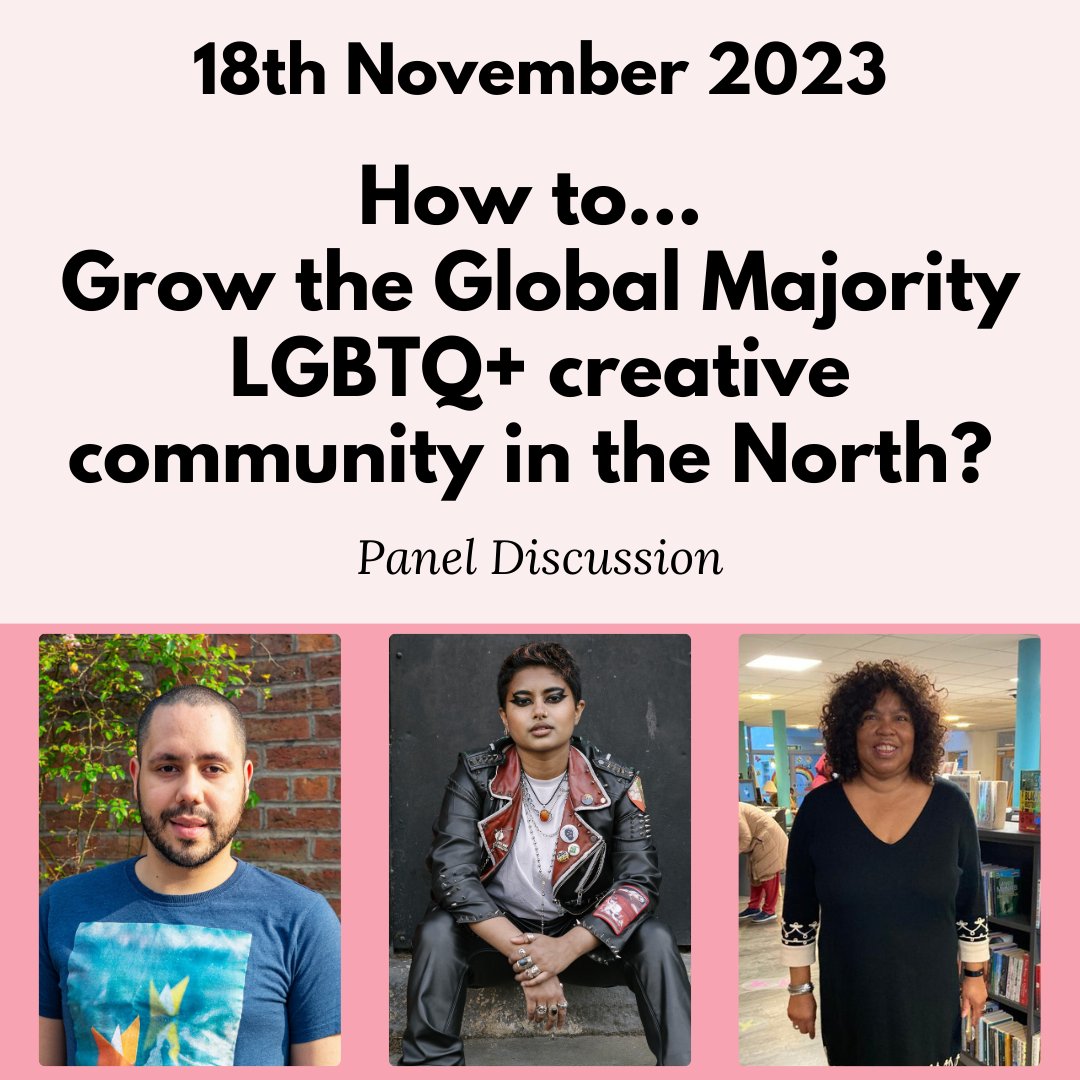 How do we elevate Global Majority LGBTQ+ voices in the North? Whilst the queer community in Manchester is flourishing, broader access is needed for creatives of colour beyond city centres Join @adambeyoncelowe @punkofcolour @cherylalaska & Chi Emecheta bawc23.eventbrite.co.uk