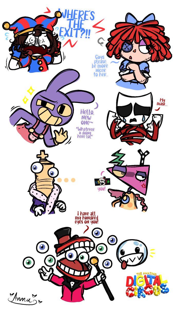 Here u go guys:) TADC Pomni + some Sketches of the group!👏✨🤡🎪🎉🎈✏️💖💖 Hope enjoy like it<3✨😽💕 #theamazingdigitalcircus