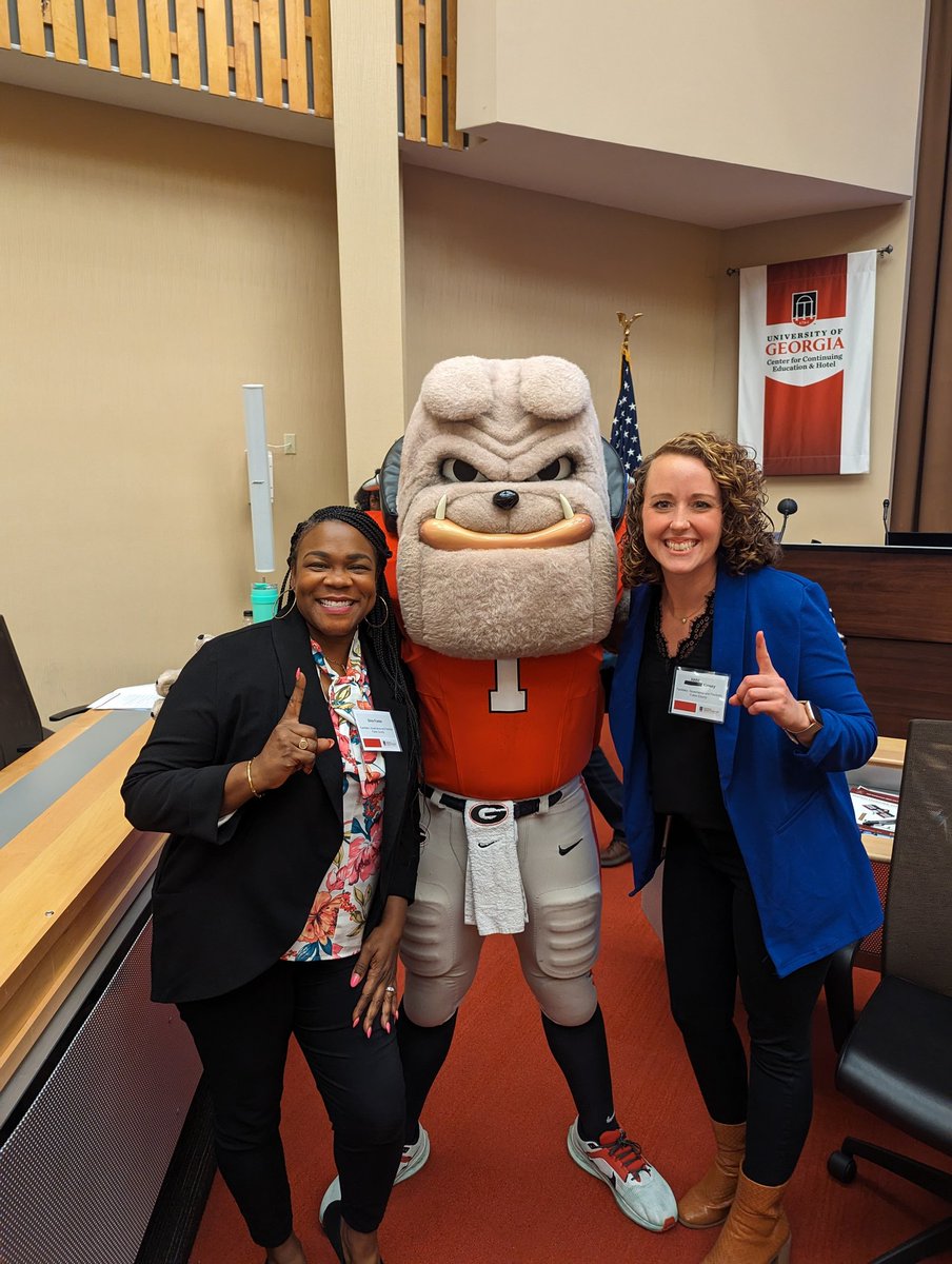 Enjoying our annual Charter System Foundation Conference and even had a surprised guest come visit us, Hairy Dawg!!