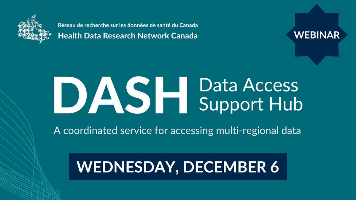 hdrn_rrds's tweet image. 📢 Are you a health researcher interested in accessing multi-regional #HealthData? Join our FREE webinar to learn how #HDRNCanada&apos;s Data Access Support Hub (DASH) can assist your research project. 🗓️ DECEMBER 6 🕘 9am PT/12pm ET
 
REGISTER 👉🏾 bit.ly/DASHWebinar_De…