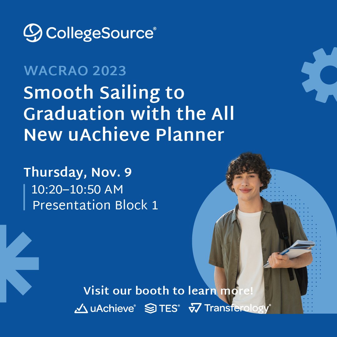 If you’re @ WACRAO 2023, join our session to see how uAchieve can help you save time while creating optimized, personalized plans toward graduation! Plus, with our Degree Discovery service, you can uncover credentials across your student population. See you there! #degreeplanning