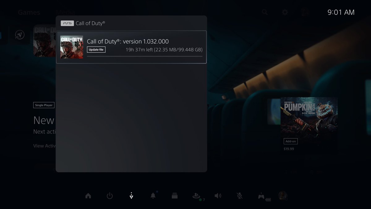 PlayStation players: a 100GB update for the Call of Duty app is now live for Modern Warfare 3. 

This should be the day 1 update. After installation, PS4 file size will decrease 20GB, while PS5’s file size will increase 20GB.