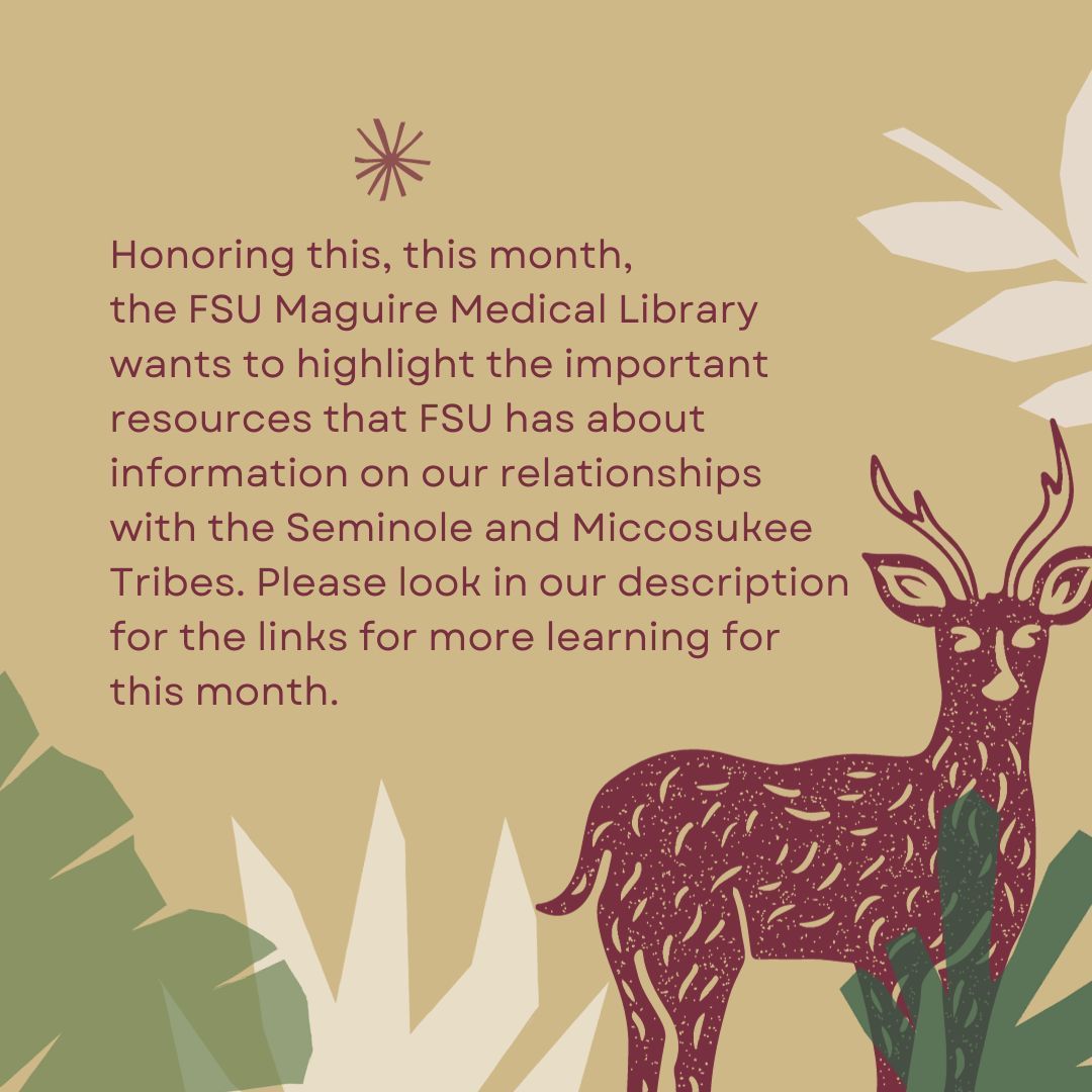 FSUMedLibrary's tweet photo. Celebrate Native American Heritage Month with the FSU Maguire Medical Library. Explore our linktree for valuable resources and insights: https://t.co/Yztz6mLYNQ  
------
#NativeAmericanHeritageMonth #FSUMaguireLibrary #SeminoleTribe #ResearchResources #FSU #CulturalAppreciation https://t.co/OtnEs11Weq