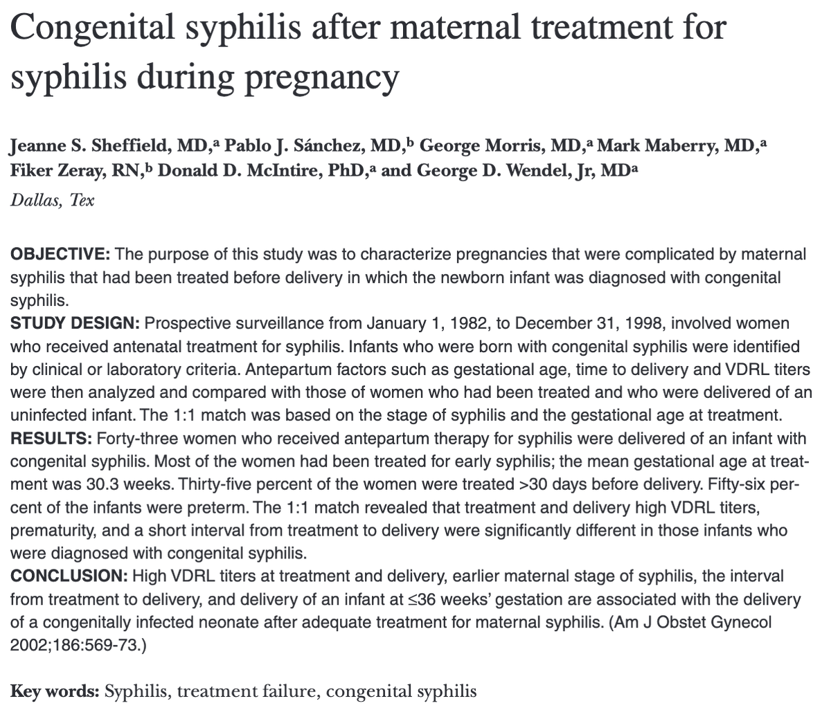AJOG_thegray's tweet photo. Congenital syphilis after maternal treatment for syphilis during pregnancy https://t.co/rfYhaOVSSi https://t.co/v1XthYJbQY