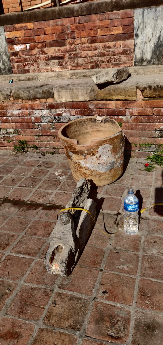 Updates from Anoj's work to document traditional water system components of Kathmandu Valley. The photo shows a water conduit carved on rock, a preserved vessel-like structure acting as a collection point and the water dispensing stone spout. #WaterHeritageKV #LiquidLandscapeKTM