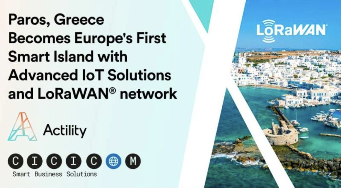 Together with <a href="/Cicicom11/">Cicicom Ltd</a>, a leading Greek ICT company, we have come together to transform Paros, Greece, into Europe’s first smart island with an all-encompassing #LoRaWAN #IoT network and #smartparking solution. actility.com/cicicom-paros-…