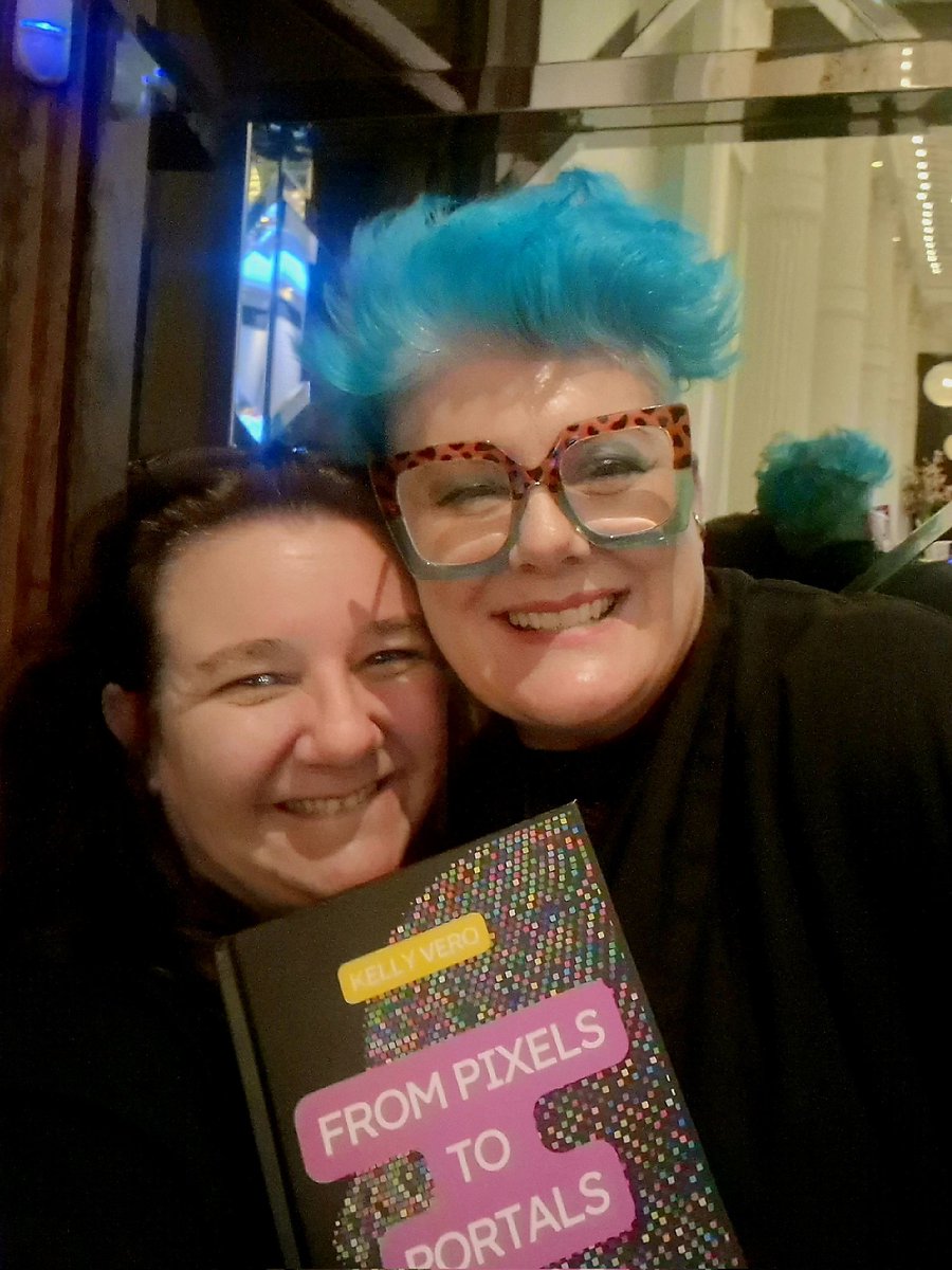 When Fee met <a href="/thekellyvero/">Kelly Vero</a> and Kelly met Fee... there were pixels, portals and chocolate.. lots of chocolate all the way from Switzerland 🇨🇭  I need you back Kelly I'm out of chocolate xx 🤣 #SGW23 
#Metaverse #gamedev #pixels&amp;portals