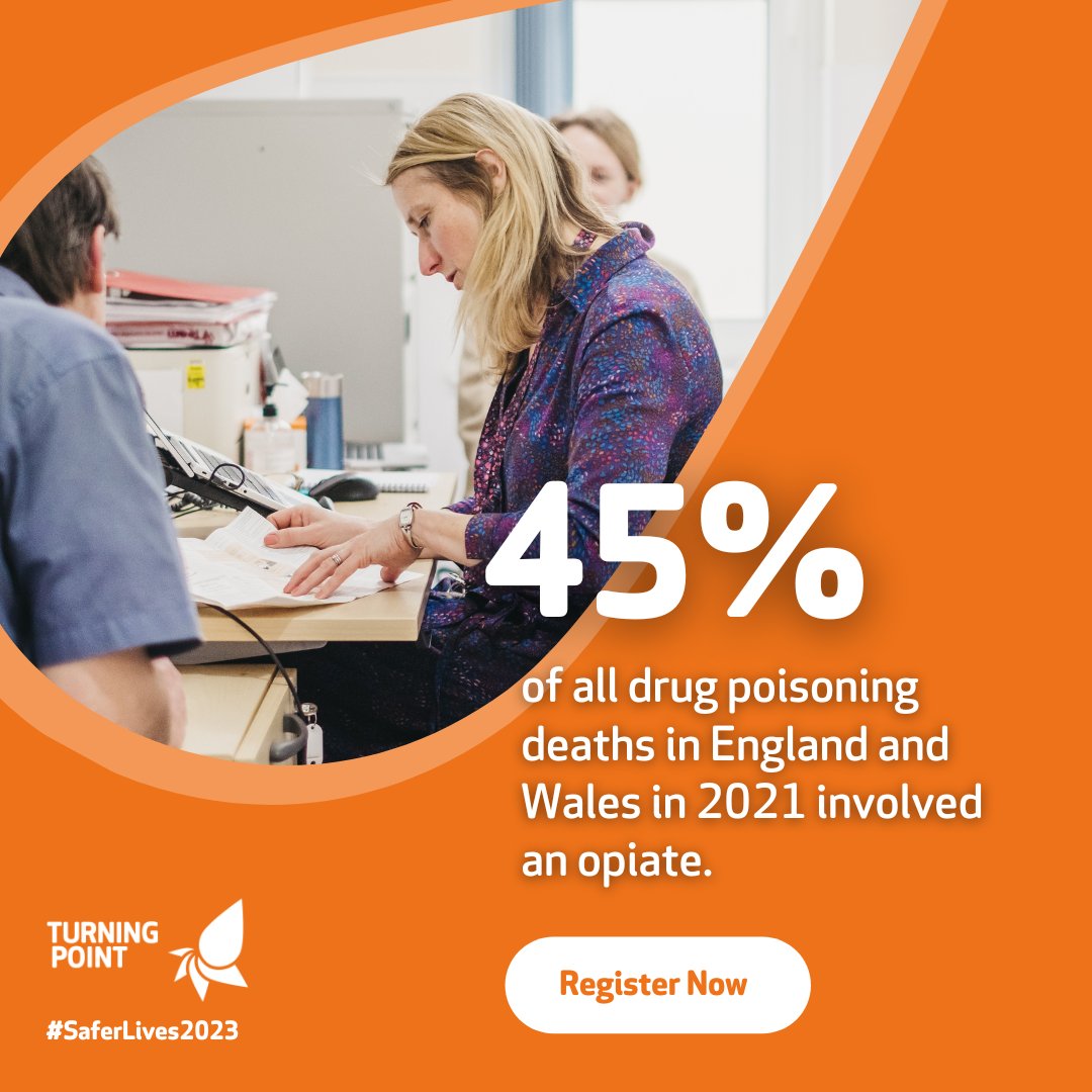 TurningPointUK's tweet image. Drug related deaths are the highest since records began. Our #SaferLives2023 conference on 22nd Nov will look how #Bluelight #Homelessness #CriminalJustice #SubstanceUse services are working with local communities to reduce opiate deaths.