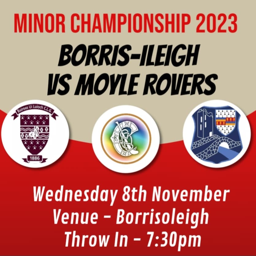Our minors open their Championship campaign tonight in the Park against Moyle Rovers at 7:30pm