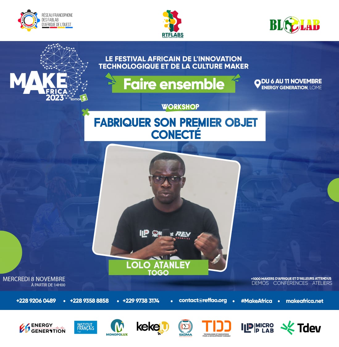 MakeAfrica2023's tweet photo. - Fabriquer son premier objet connecté
- Système d'alerte d'une fuite de gaz
- La fresque du plastique
Rejoignez-nous quand vous voulez, ça dure toute la journée.
#MakeAfrica2023 #MakeAfricaFive #Technologie #Makers #Fablabs #Togo #ReFFAO #RTFLABS https://t.co/J210KDIKET
