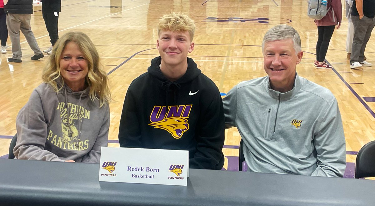 Congrats to our own Redek Born for signing to continue to play <a href="/UNImbb/">UNI Basketball</a>! Proud of your hard work.