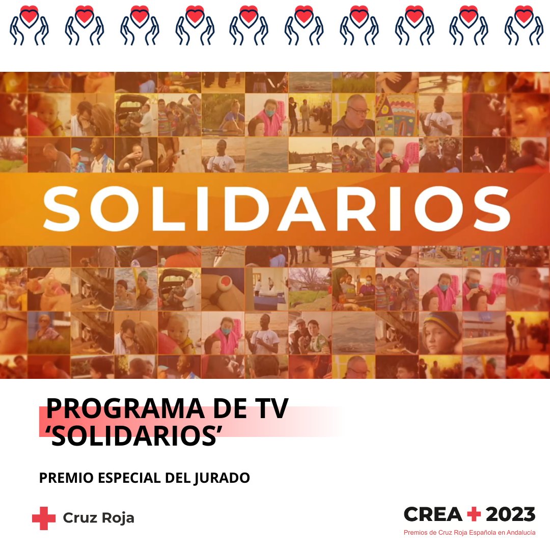 #PremiosCREA2023
𝗣𝗿𝗲𝗺𝗶𝗼 𝗲𝘀𝗽𝗲𝗰𝗶𝗮𝗹 𝗱𝗲𝗹 𝗷𝘂𝗿𝗮𝗱𝗼
<a href="/SolidariosTV/">Solidarios</a> de <a href="/canalsur/">CanalSur</a>. Un espacio televisivo referente del periodismo social, que cumple 25 años dando visibilidad al voluntariado y a los sectores más vulnerables.