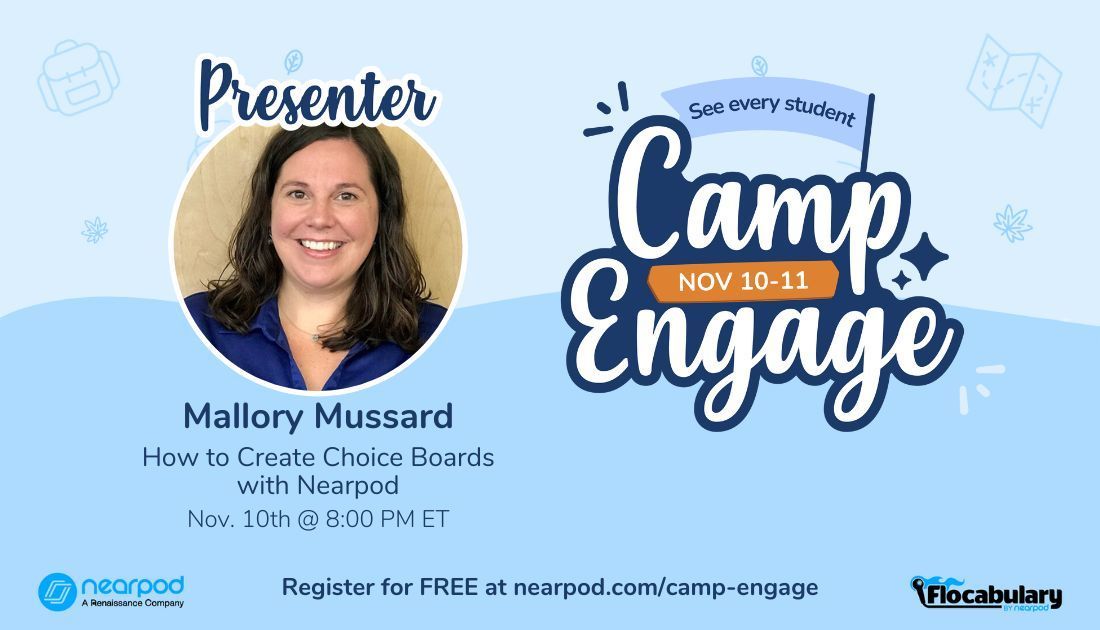 Have you ever built a choice board in a <a href="/Nearpod/">Nearpod</a> lesson? Join us at #CampEngage and learn the step-by-step process for creating and using choice boards through Nearpod! Claim your seat for Nov 10-11 👉 bit.ly/3a73uPs