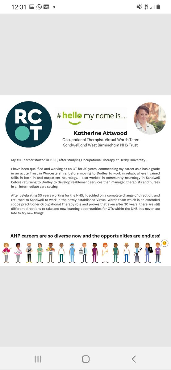 Meet another of our amazing OT's who work in our Trust.