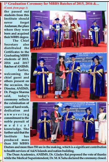 MediaRN_ANI's tweet photo. @Admiral_DKJoshi inaugurated the 1st Graduation ceremony for MBBS batch 2015-2017 of #ANIIMS. In his address #LGANI advised students to selflessly dedicate themselves for welfare of society and extended best wishes to students, their parents, all Faculty & management of ANIIMS. https://t.co/EdWNS1aEY7