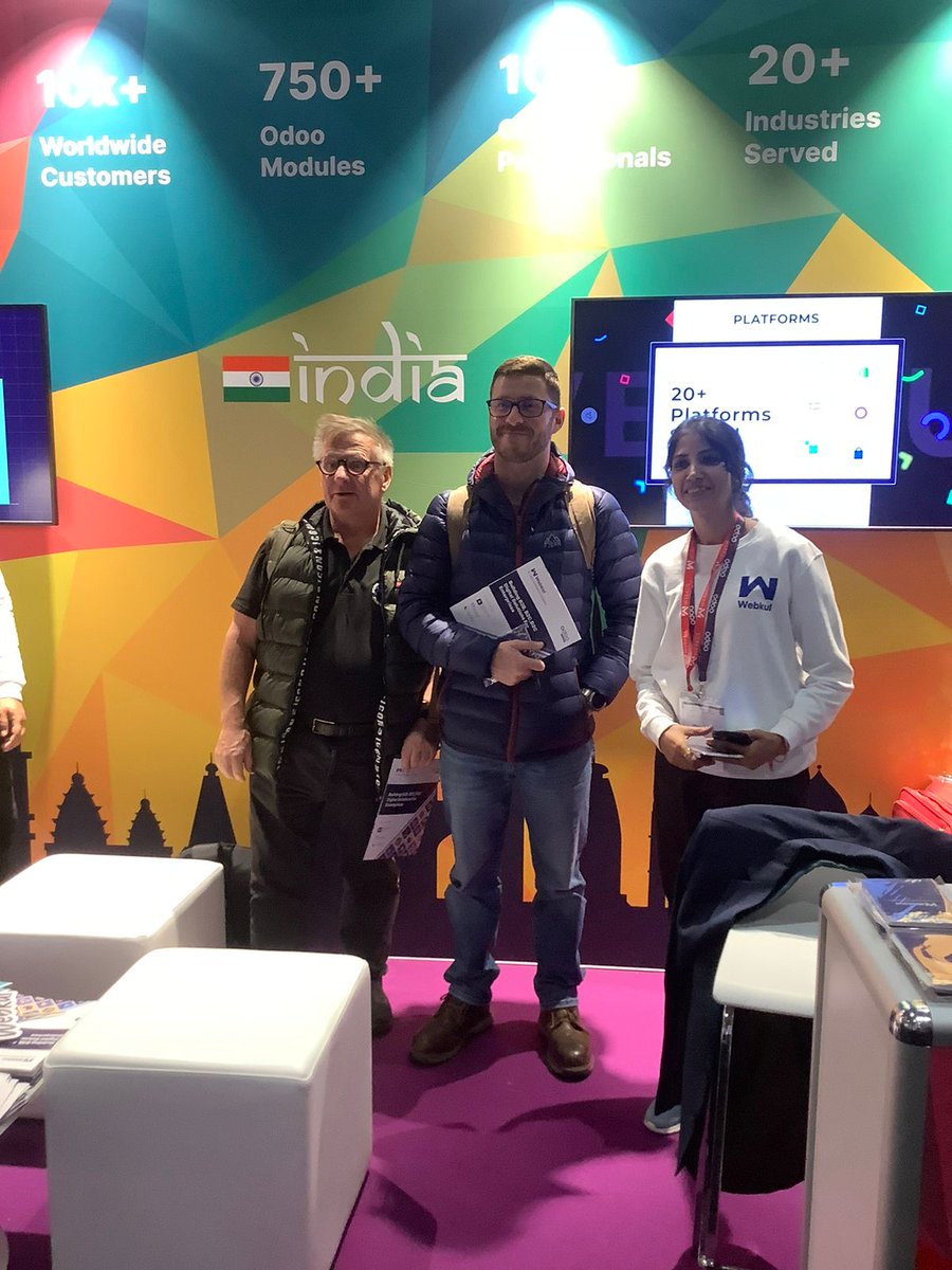 webkul's tweet photo. Getting a handful passionate customers is always fulfilling. Bringing in opportunities and collaboration with Odoo's versatility. #2k23
--Meet us at the M1 Booth Hall 7 in Odoo Experience
#OdooExperience #WebkulTeam #belgium #Odoo #lifeatwebkul #Odoo_17 https://t.co/9Z4jBL82JZ