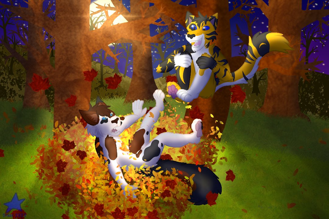 Staar_the_Cat's tweet photo. Tis the season for leaf pile shenanigans! https://t.co/gP1sFHjuUc