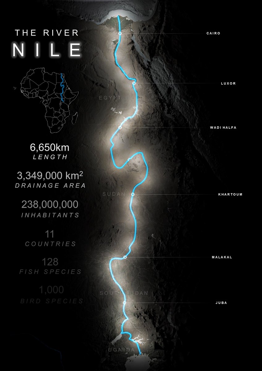 Seaniesan's tweet photo. #30DayMapChallenge Day 8 - Africa

The River Nile 🌍

#gis #cartography #Africa #blender #qgis https://t.co/YKEbPXLJPE