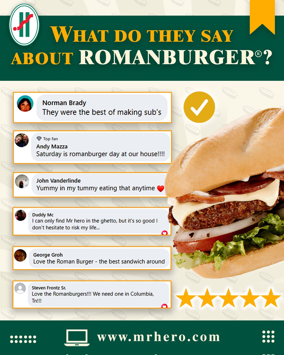 mrhero's tweet photo. Wanna know what they're talking about?  

Then you must order the Romanburger® now! 😋🍔

👉https://t.co/ZqA1kFmRkh
#mrhero #Romanburger #ohio #foodie https://t.co/cuaunlxI8z