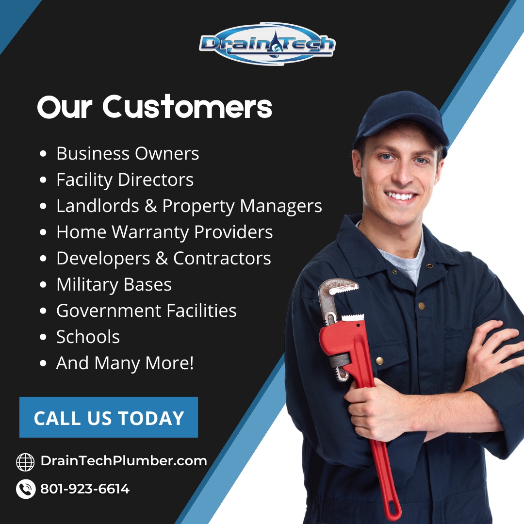 DrainTech3's tweet image. We serve all kinds of industries, large and small.  If you have a problem drain, we will fix it.

Call us today!
801-923-6614
Book us instantly online at DrainTechPlumber.com

#DrainTech #DrainCleaning #CloggedDrain #CleanSeptic