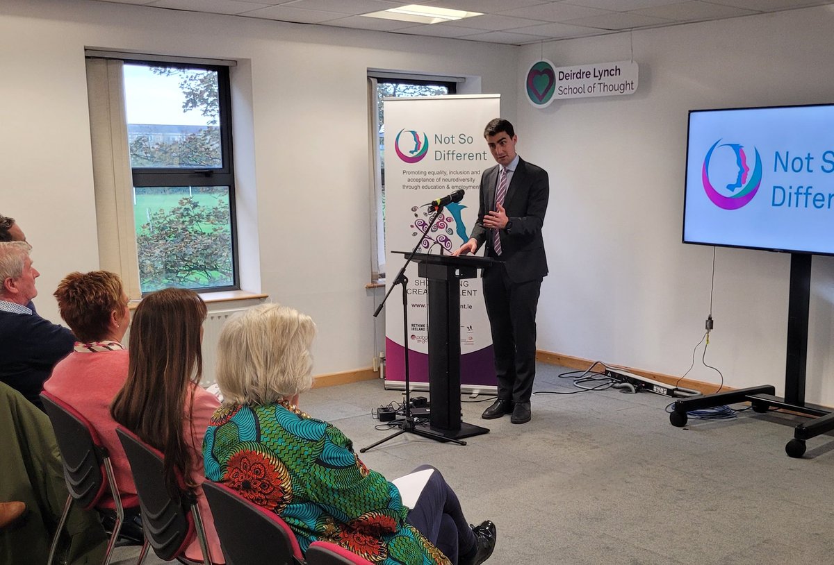 NSD_ie's tweet photo. @jackfchambers addresses guests detailing some of the impressive stats from our Impact Report including the fact that we have helped over 1000 members since our formation in 2016 #NotSoDifferent #TheDiverseMindsInstitute 
#ImpactReport https://t.co/T0iqiPMn1B
