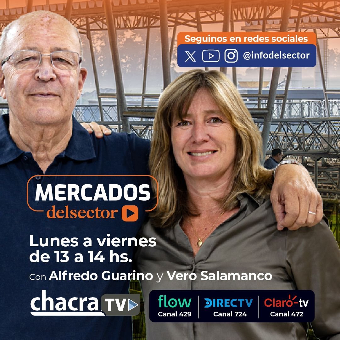 Los esperamos en 𝐌𝐄𝐑𝐂𝐀𝐃𝐎𝐒 𝐝𝐞𝐥𝐬𝐞𝐜𝐭𝐨𝐫▶️- El servicio informativo con todas las novedades del sector - Lunes a viernes 13 hs. por <a href="/revistachacra/">revistachacra</a>