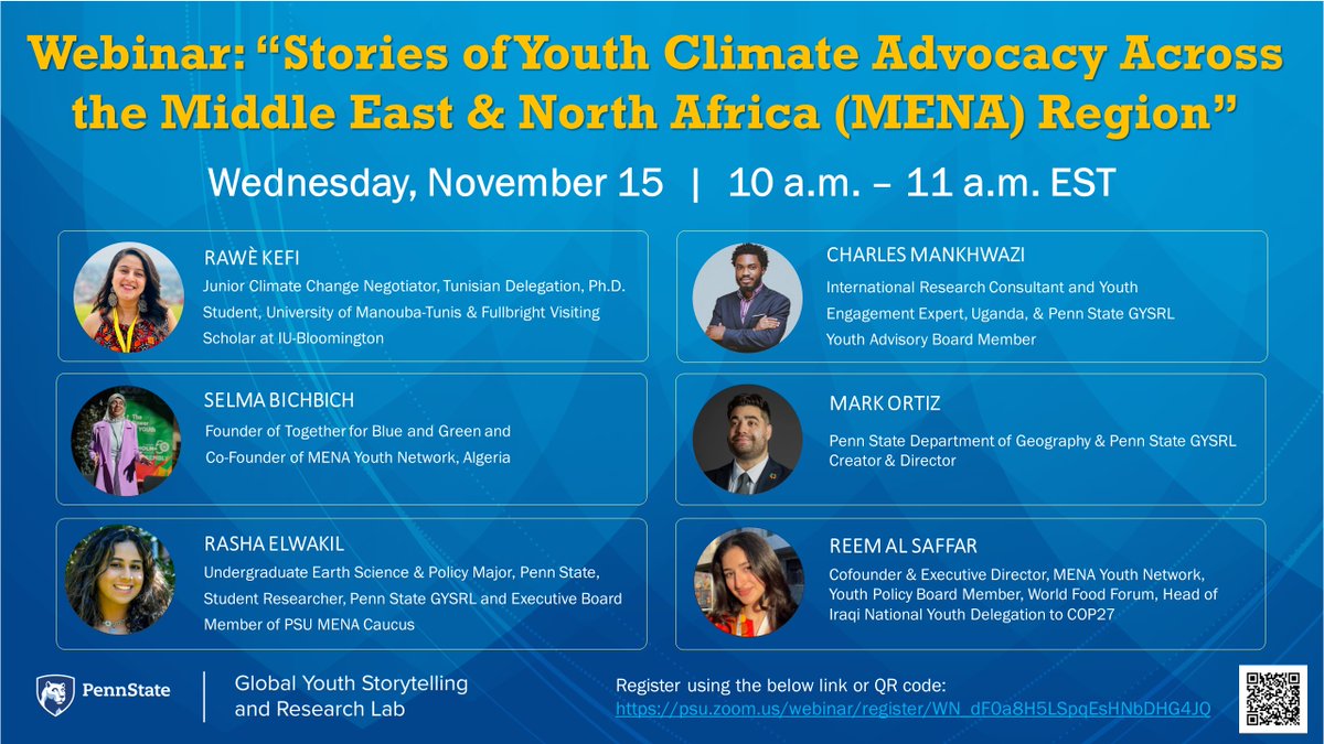Please join us for one of our first public Lab webinars next Wednesday. This event will feature Lab researchers and students in conversation with youth leaders across the MENA region and will be a timely discussion on the eve of <a href="/COP28_UAE/">COP28 UAE</a>
