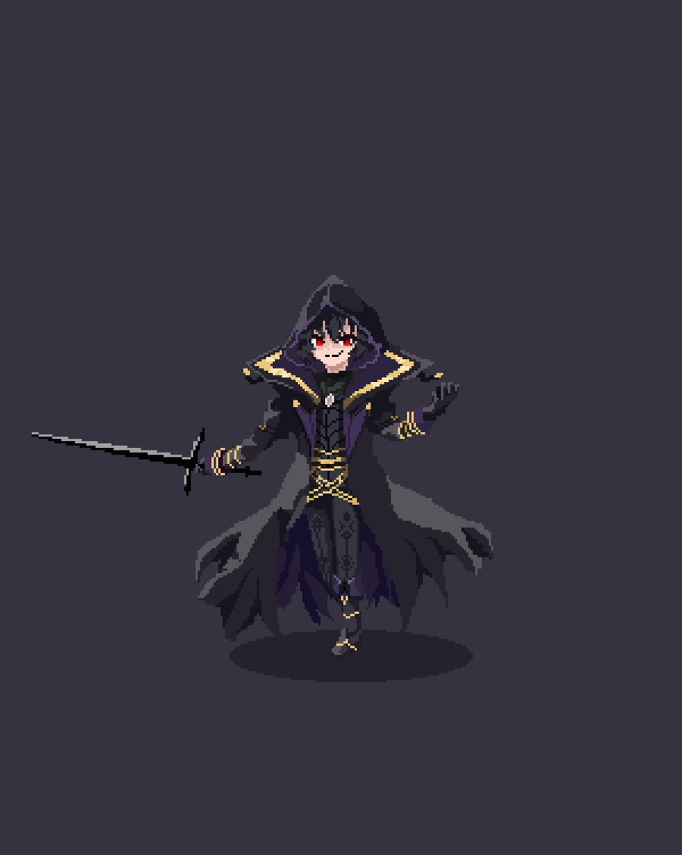 Shadow(Cid Kagenou) from The Eminance in shadow. #pixelart #ドット