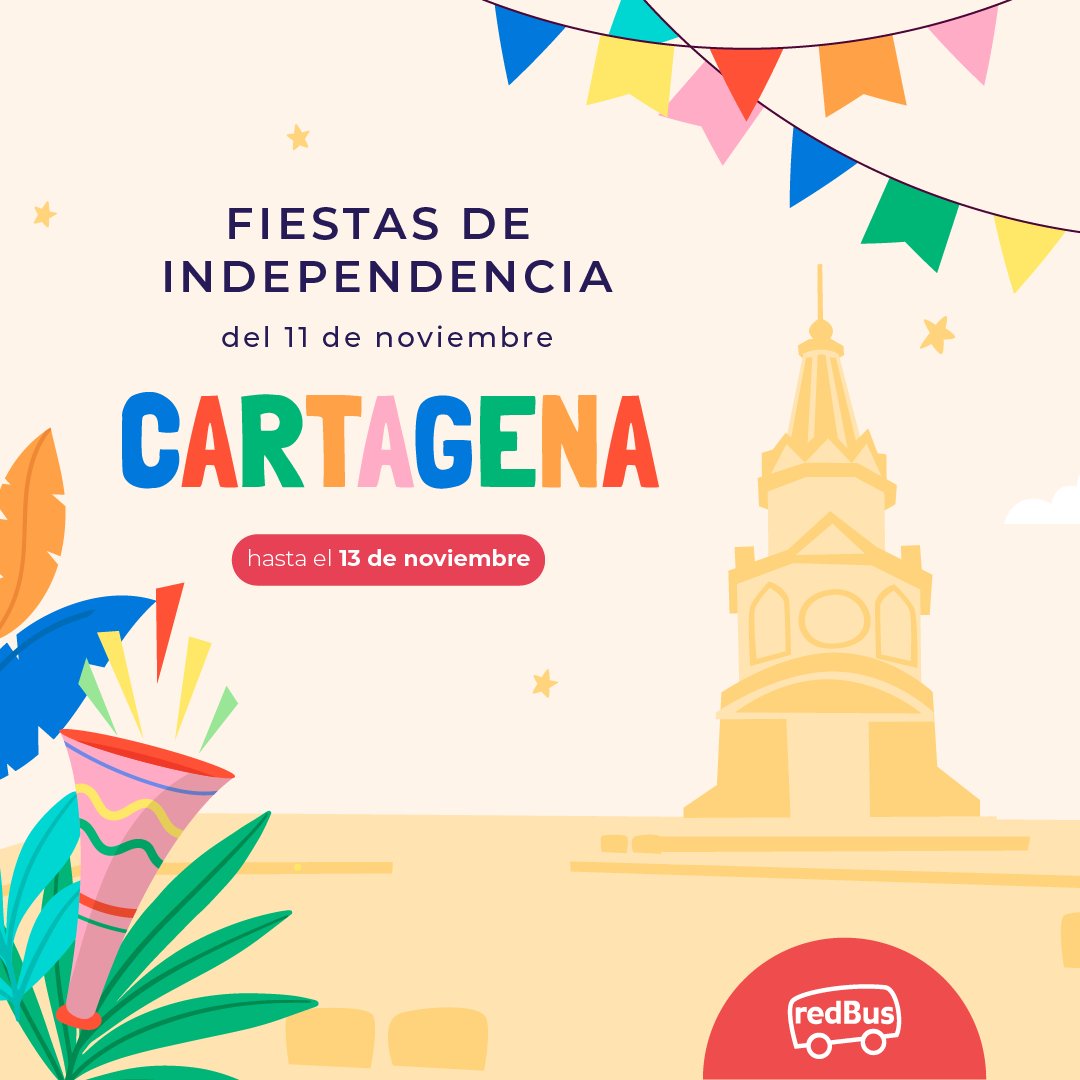 🇨🇴🎉¡Celebremos la Independencia de #Cartagena con alegría y tradición! 🎉🇨🇴  

Disfruta de eventos, desfiles y música hasta el 13 de noviembre. Consulta la agenda de actividades en el siguiente link 👉 bit.ly/FIESTAS2023 y únete a la fiesta llena de historia y cultura.
