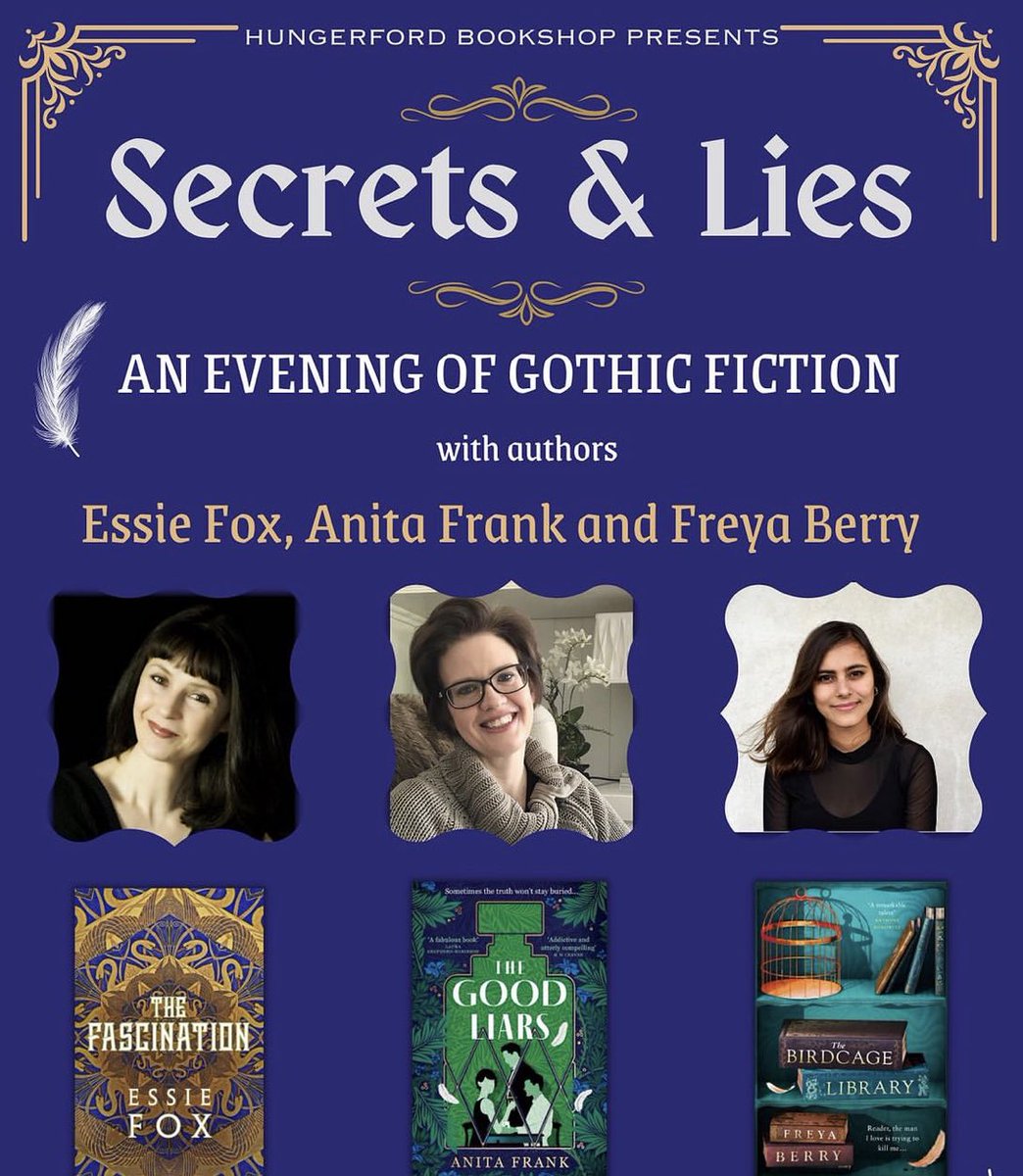 It’s not too late to grab yourself some tickets for an evening of gothic delight and delicious secrets! Do come and join @essiefox, @FreyaBBooks and me at Hungerford Town Hall tomorrow night! Tickets from the brilliant @HungerfordBooks!