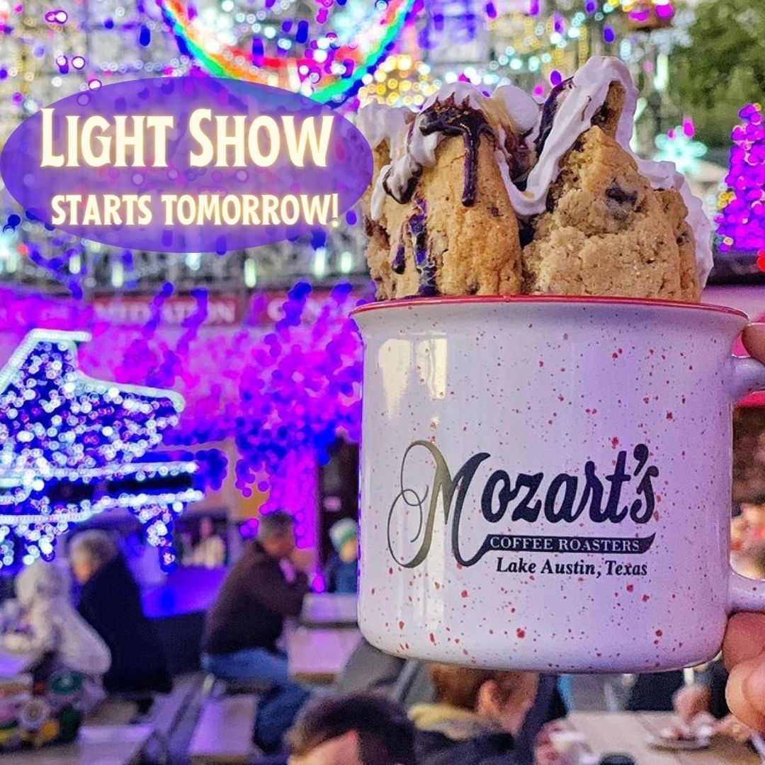 We are so excited to share this years Light Show with you! 
Don't forget! Thursday, Nov 9th- Saturday, Nov 11th we are running our VETERANS SPECIAL ⁠
Please email us at lightshow@mozartscoffee.com to receive your code to attend the Light Show free for veterans