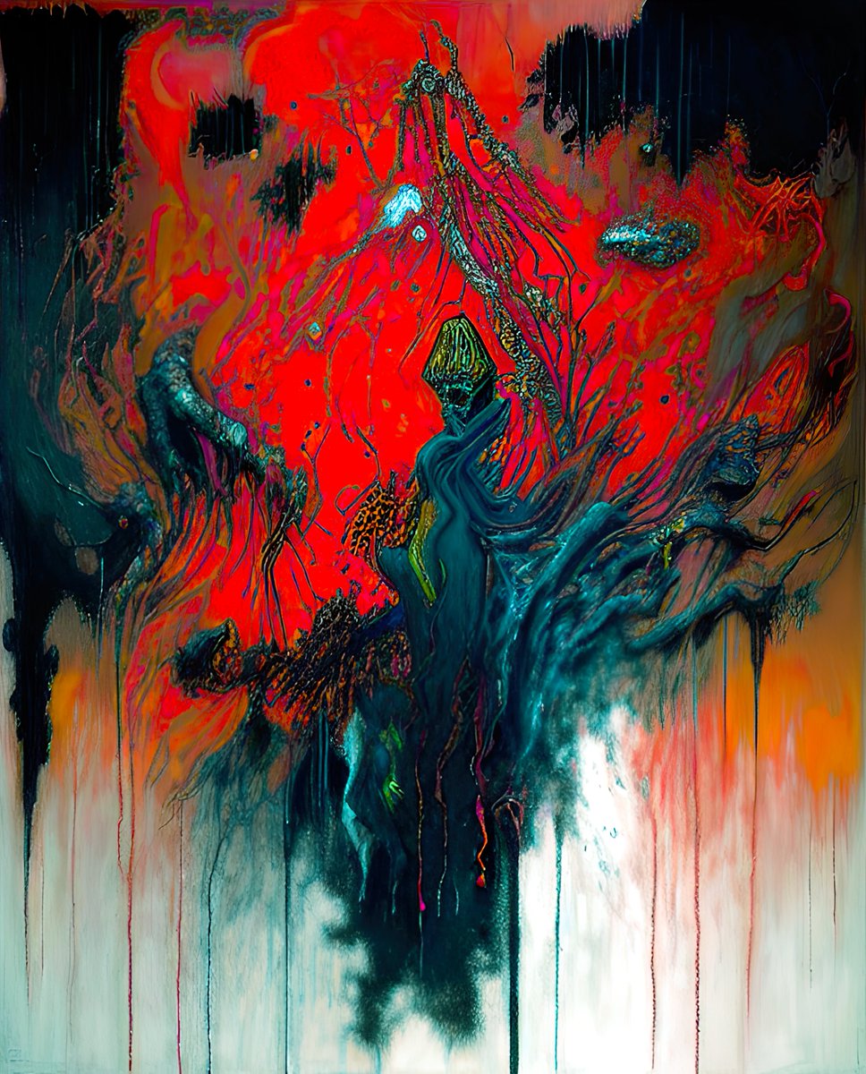 xalieri's tweet photo. Abstract palate cleanser. Set 2, 1 of 3
#Abstract #PalateCleanser #AbstractExpressionism #HeavyOnTheDetail #FeelTheNoise #WeirdArt #PsychologicalLandscape #ImSureItMustMeanSomething
#DarkArts #DigitalArt #AIAssistedArt #AIArt #WomboDream #StableDiffusion https://t.co/iKdmEnVtqi