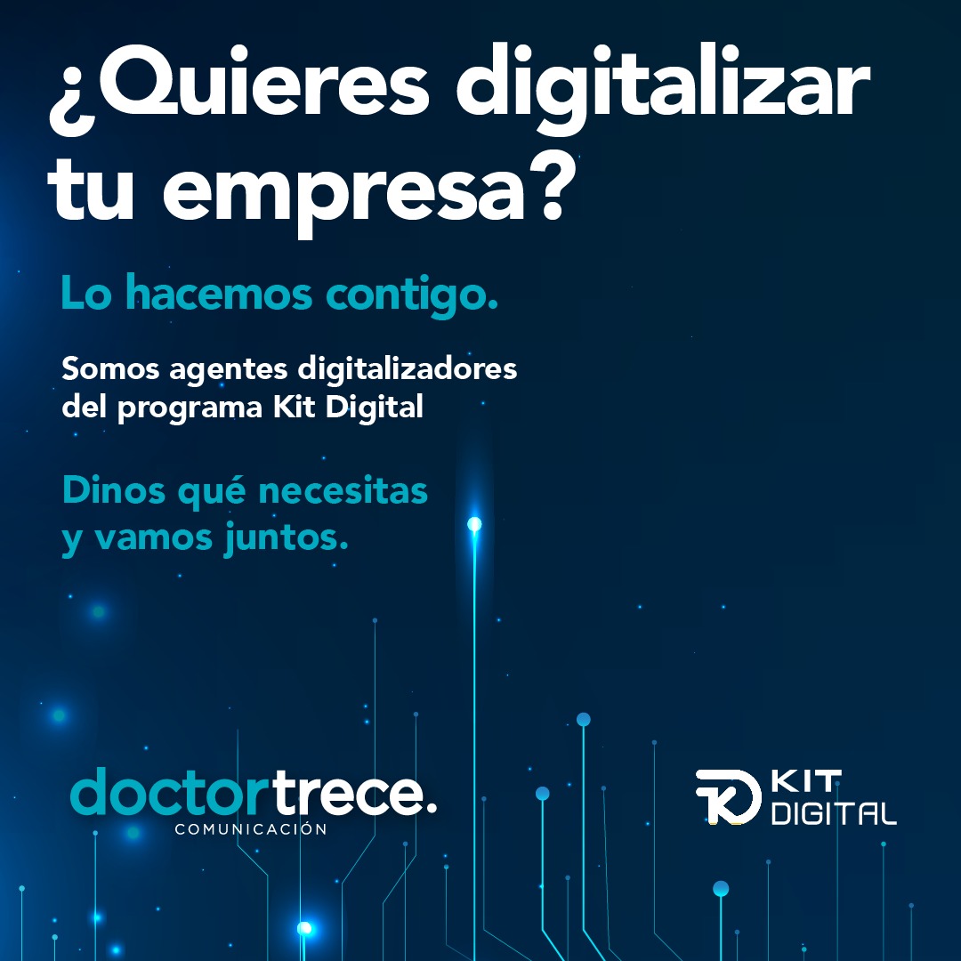 En #doctortrece, nos dedicamos a impulsar la transformación digital de tu negocio, optimizando procesos y estrategias para un futuro más competitivo. 🚀 

💬📱Enlace a nuestra web para más información: 

 doctortrececomunicacion.es/kit-digital/

#doctortrece #KitDigital #InnovaciónEmpresarial