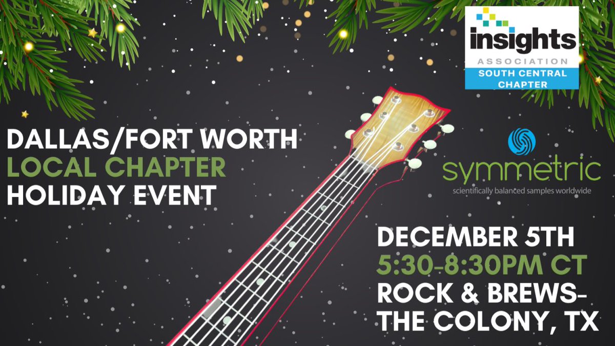 SymmetricSample's tweet photo. We're so excited to be sponsoring this event! Join us Tuesday, December 5th at Rock &amp; Brews- The Colony location for a fun-filled evening of networking with your fellow industry peers. We hope you can attend and help us ring in the Holiday Season! https://t.co/SXfEBrNrPf https://t.co/2C4q0DMPAk