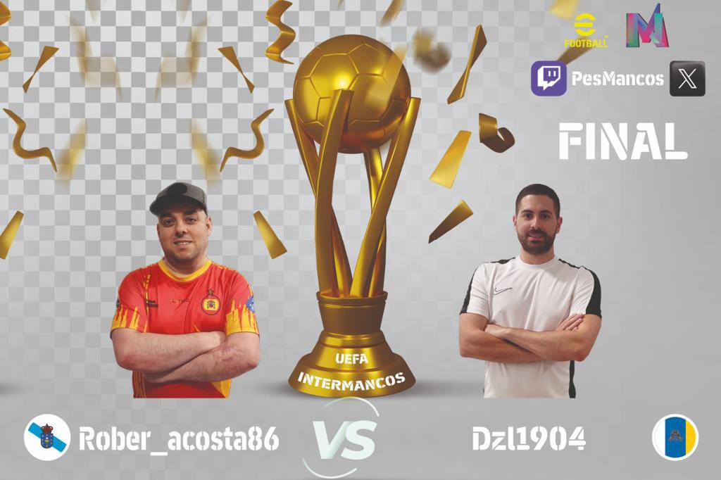 Esta noche tenemos noche Europea, con dos grandes finales.

Empezamos el directo a las

21:30
📺📺

twitch.tv/pesmancos

Os esperamos. Suerte a los cuatro.

Primer partido
Final Champions League

Segundo partido
Final Intermancos

#eFootball2024